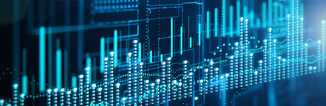 Digital financial graph with upward-trending yield data, symbolizing how higher Treasury and bond yields are providing investors with income, diversification and potential total return opportunities.
